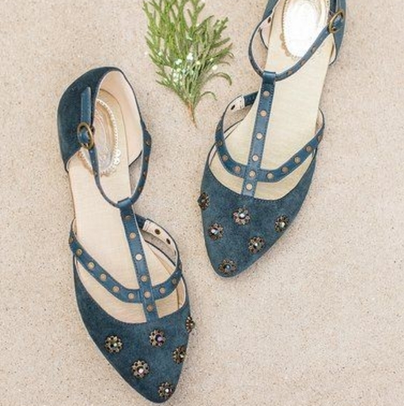 Joyfolie Shoes - Joyfolie Galena caged studded embellished flats